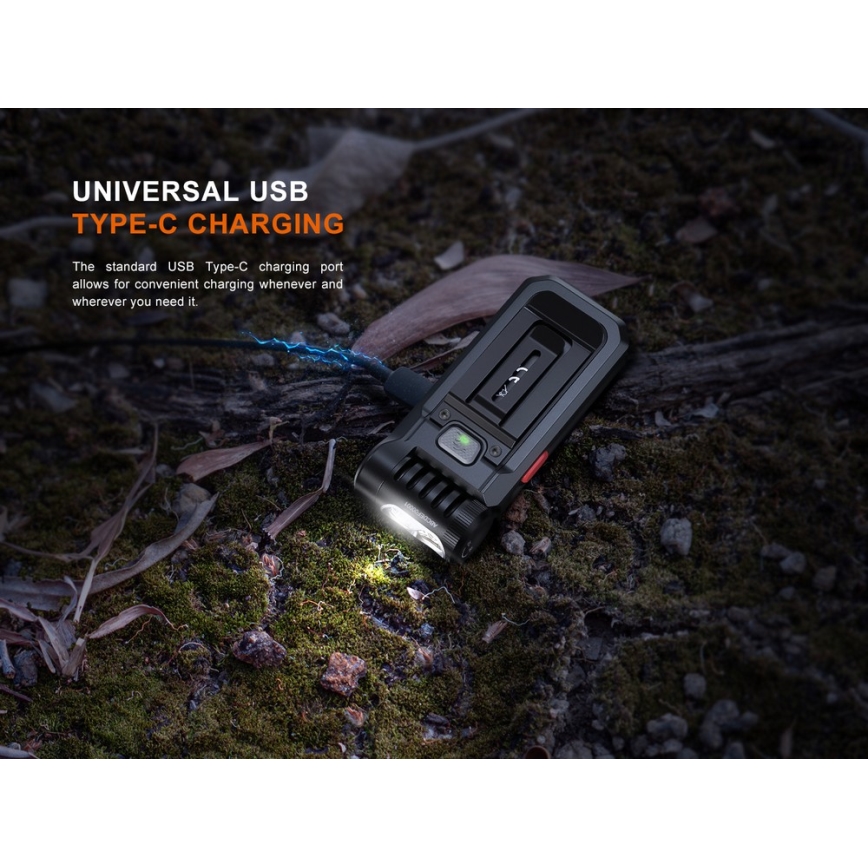 Fenix SW05RREDBLC - Dimmbare, aufladbare LED-Taschenlampe LED/USB IPX6 150 lm 49 h 700 mAh schwarz