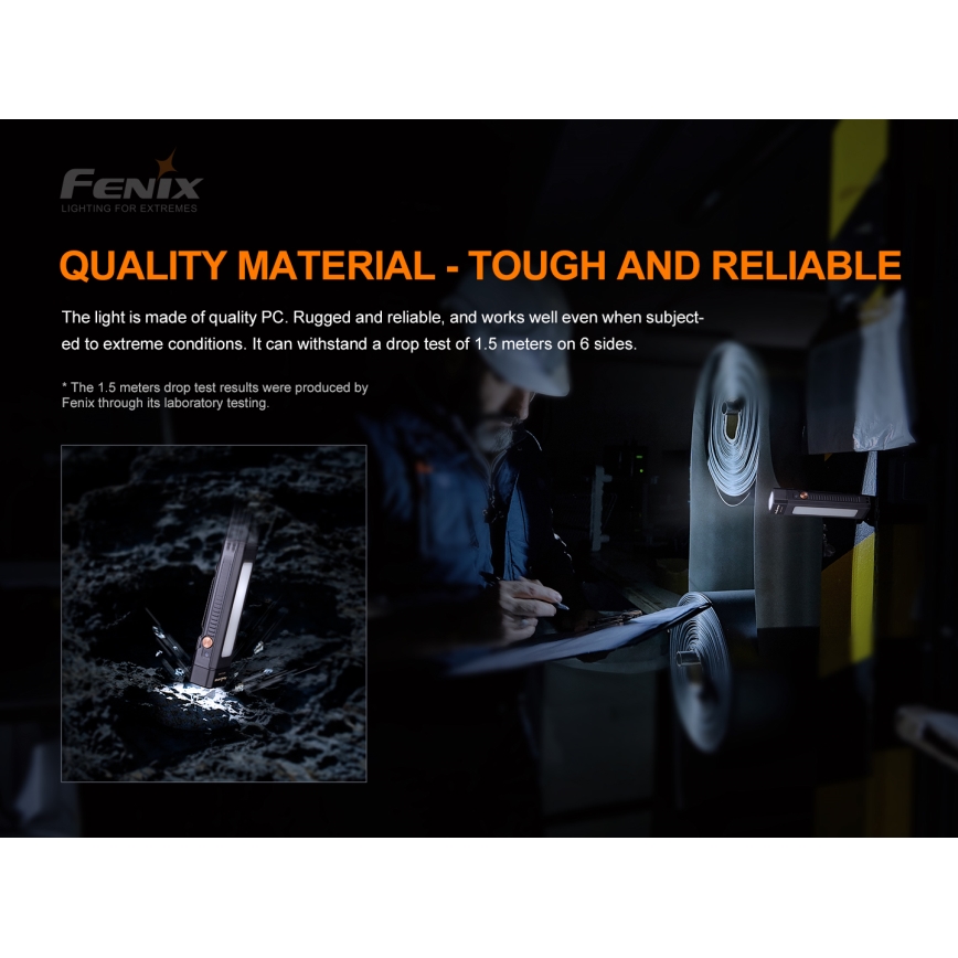 Fenix WT16R - LED Wiederaufladbare Taschenlampe 2xLED/USB IP66