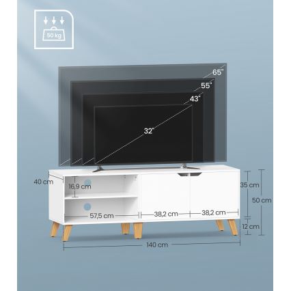Fernsehtisch BASTOR, weiß