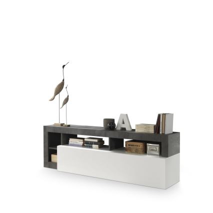 Fernsehtisch LENOR weiß/anthrazit