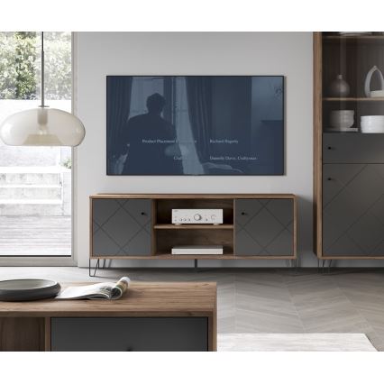 Fernsehtisch SULA Eiche Craft/Schwarz