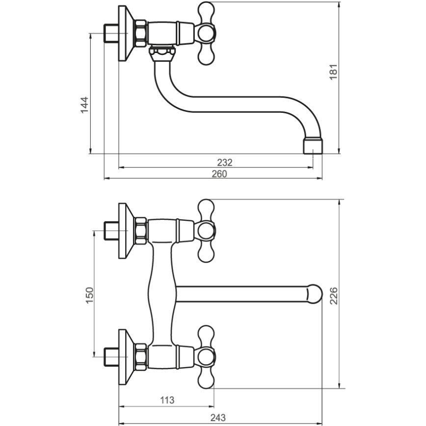 FERRO - Spülen-/Waschtischarmatur ANTICA Bronze
