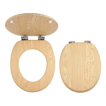 FERRO - WC-Sitz mit Soft-Close-Funktion, MDF mit Eschen-Dekor