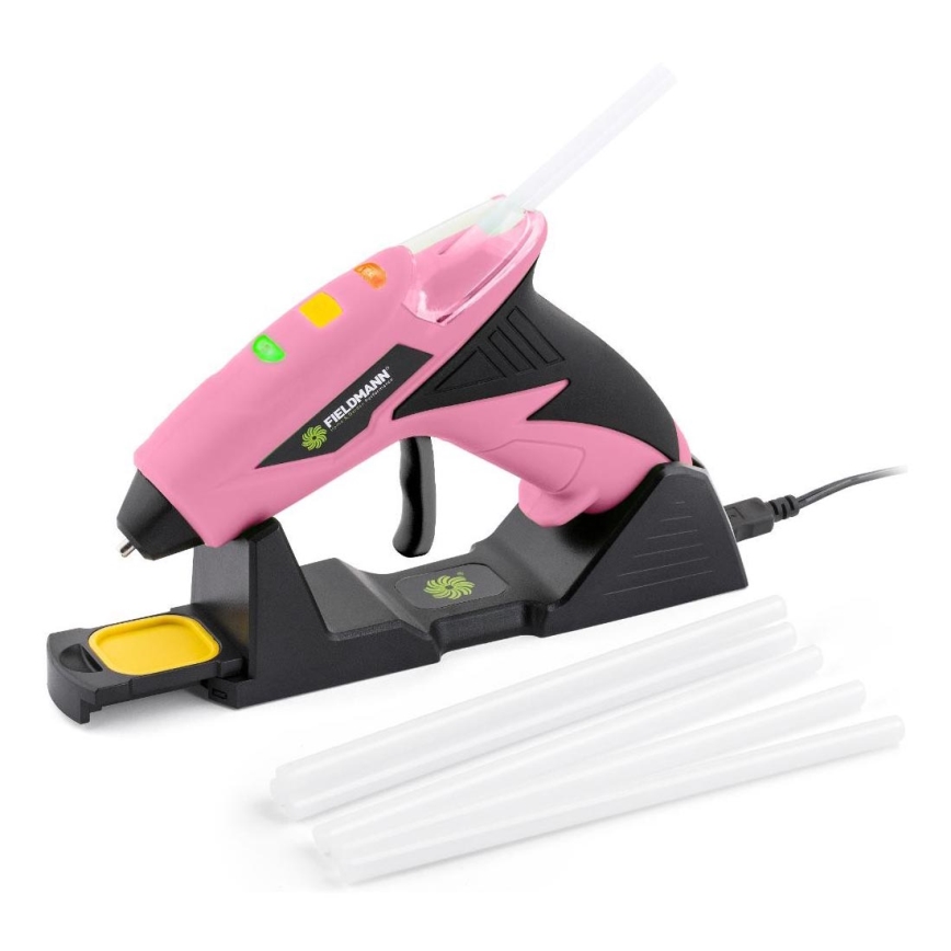 Fieldmann - Kabellose Heißklebepistole 4V 1500 mAh rosa