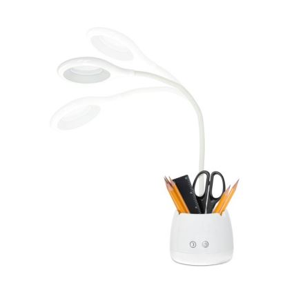 Flexible, aufladbare LED-Tischleuchte mit Dimm-Funktion LUSIA LED/5W/5V 3000/4000K 1200 mAh weiß