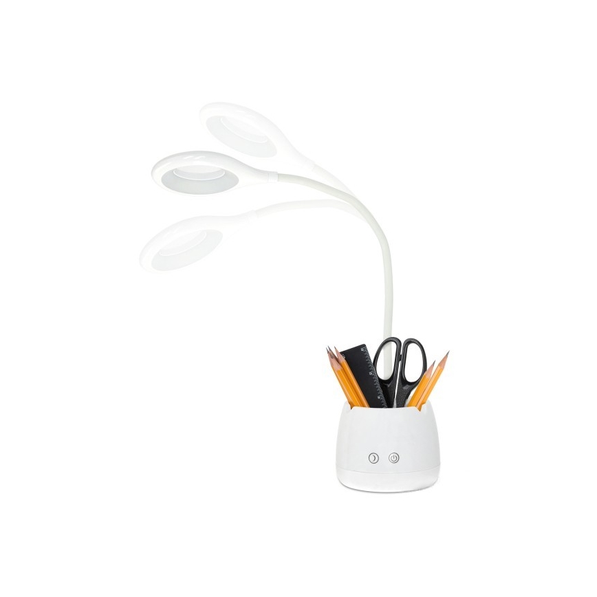 Flexible, aufladbare LED-Tischleuchte mit Dimm-Funktion LUSIA LED/5W/5V 3000/4000K 1200 mAh weiß