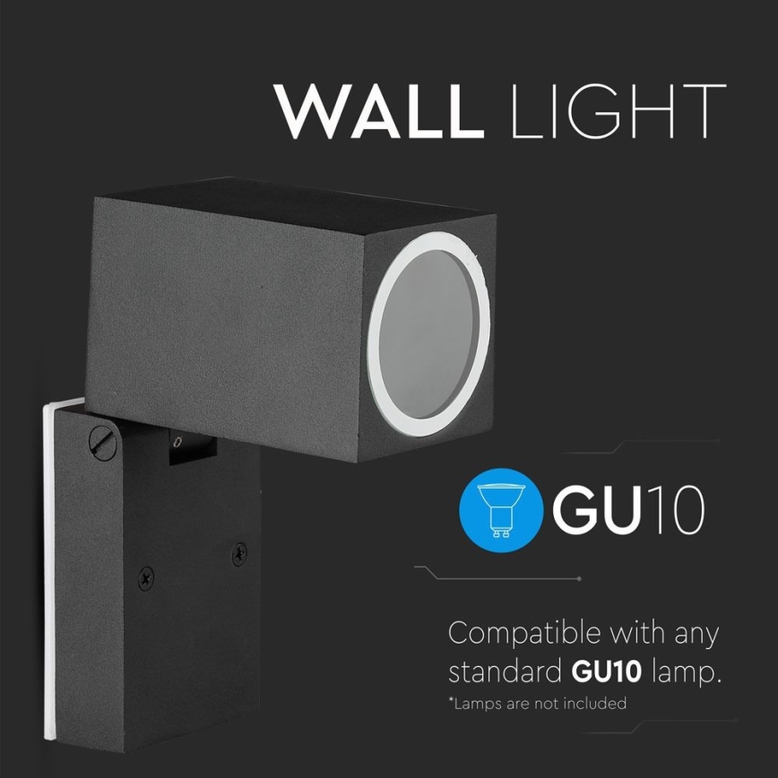 Flexible Outdoor-Wandleuchte 1xGU10/35W/230V IP44 schwarz