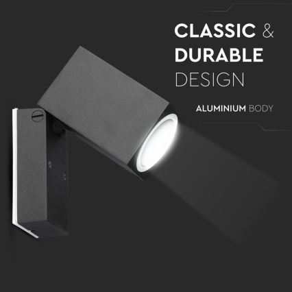 Flexible Outdoor-Wandleuchte 1xGU10/35W/230V IP44 schwarz