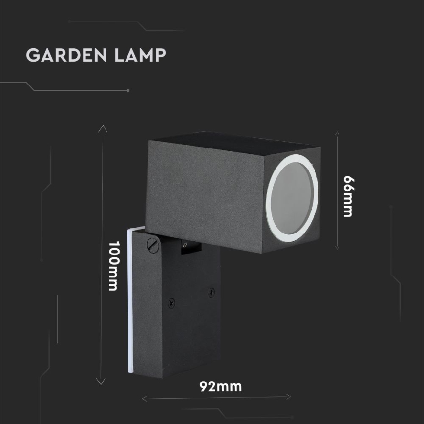 Flexible Outdoor-Wandleuchte 1xGU10/35W/230V IP44 schwarz