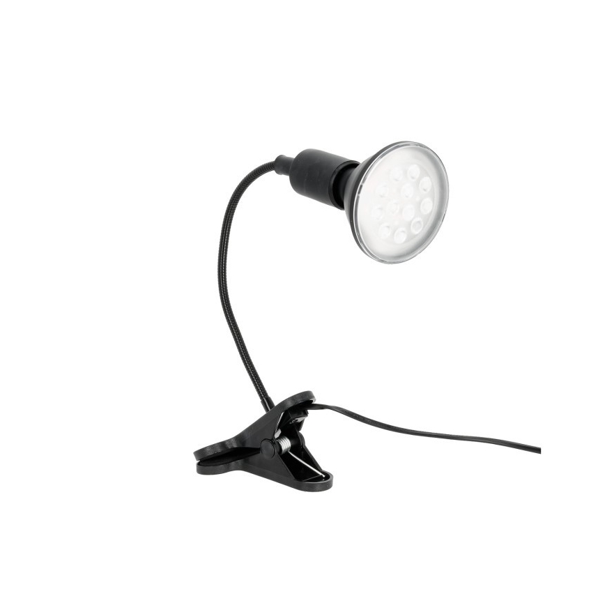 Flexibler Tischlampen-Clip zur Pflanzenzucht PLANTY 1xE27/30W/230V schwarz