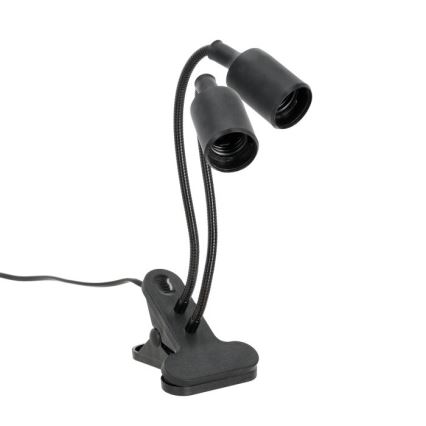 Flexibler Tischlampen-Klemmleuchte für Pflanzenzucht PLANTY 2xE27/30W/230V schwarz