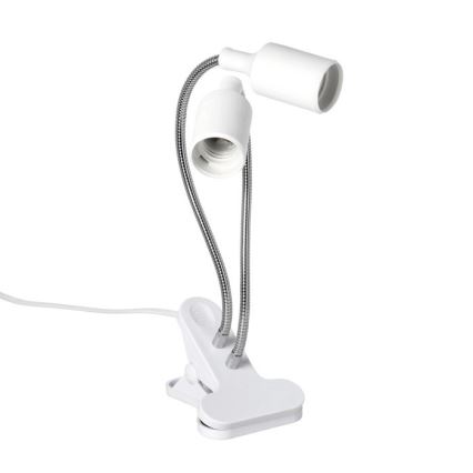 Flexibler Tischlampen-Klemmleuchte für Pflanzenzucht PLANTY 2xE27/30W/230V Weiß