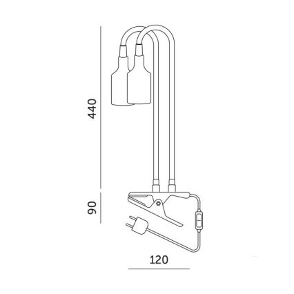 Flexibler Tischlampen-Klemmleuchte für Pflanzenzucht PLANTY 2xE27/30W/230V Weiß