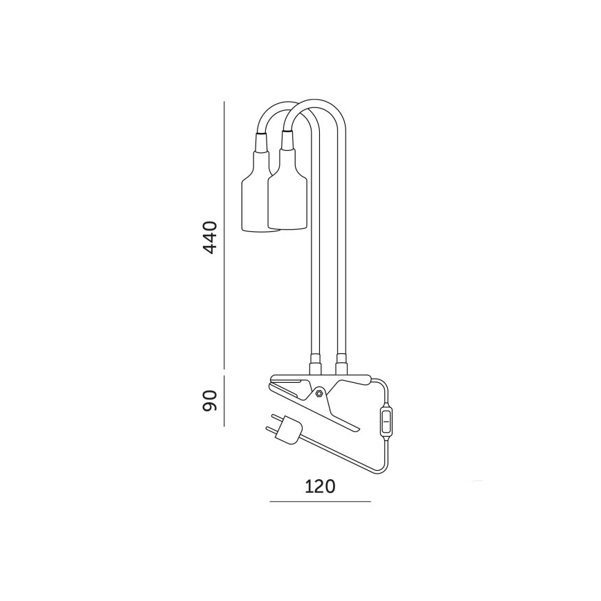 Flexibler Tischlampen-Klemmleuchte für Pflanzenzucht PLANTY 2xE27/30W/230V Weiß