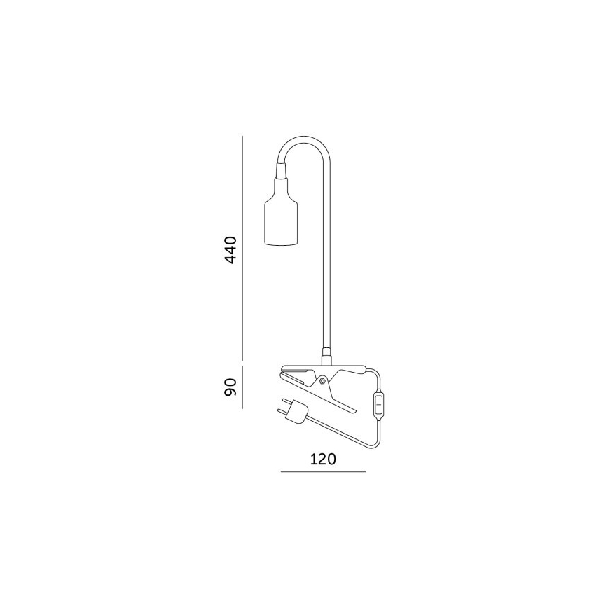 Flexibler Tischlampen-Clip für Pflanzenzucht PLANTY 1xE27/30W/230V Weiß