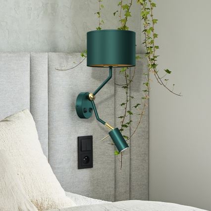 Flexibles Leuchtmittel VERDE 1xE27/60W/230V + 1xGU10-MR11/7W grün
