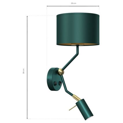 Flexibles Leuchtmittel VERDE 1xE27/60W/230V + 1xGU10-MR11/7W grün