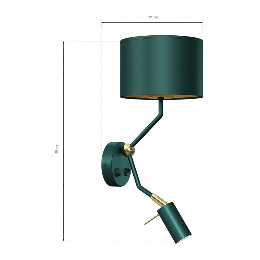Flexibles Leuchtmittel VERDE 1xE27/60W/230V + 1xGU10-MR11/7W grün