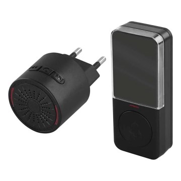 Funk-Türklingel für die Steckdose 230V + 1xCR2032 schwarz