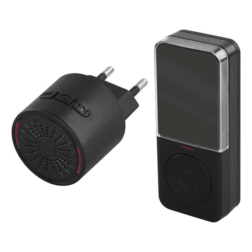 Funk-Türklingel für die Steckdose 230V + 1xCR2032 schwarz