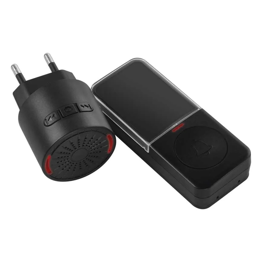 Funk-Türklingel für die Steckdose 230V + 1xCR2032 schwarz