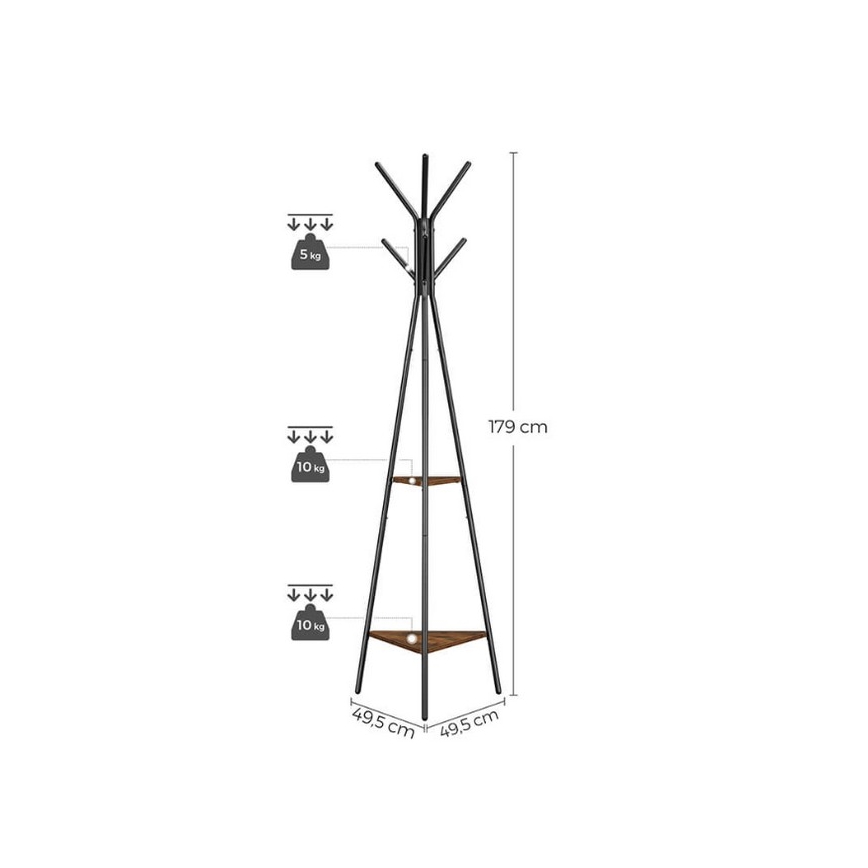 Garderobenständer LINEA schwarz/braun