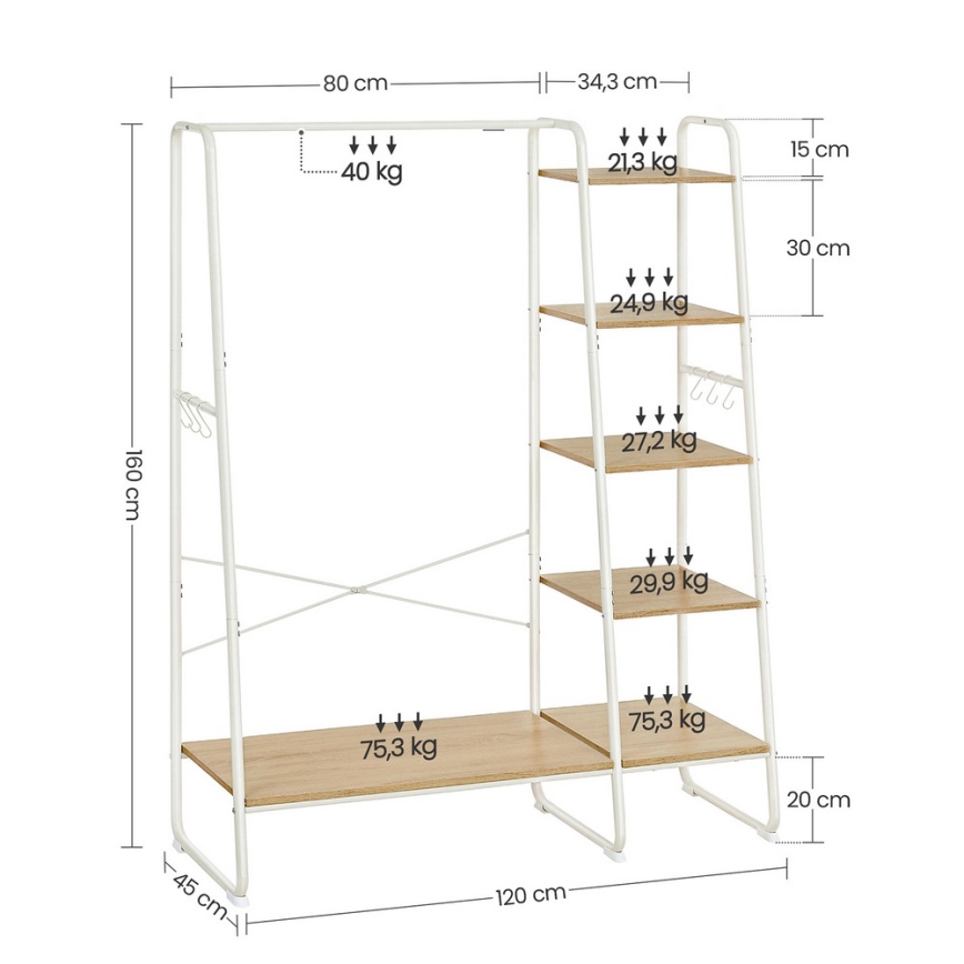 Garderobenständer LINEA weiß/braun