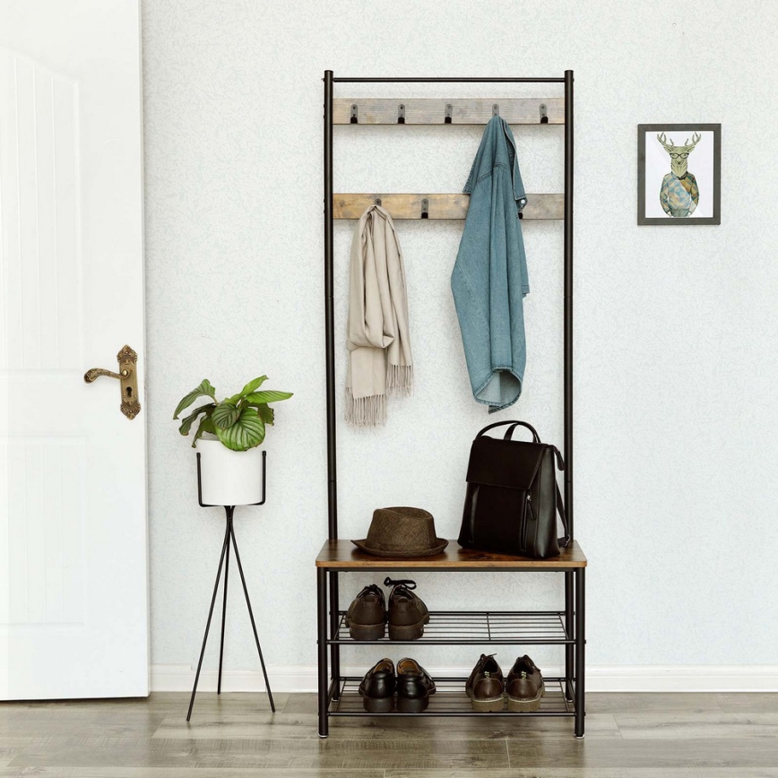 Garderobenständer NAVOR – Braun/Schwarz