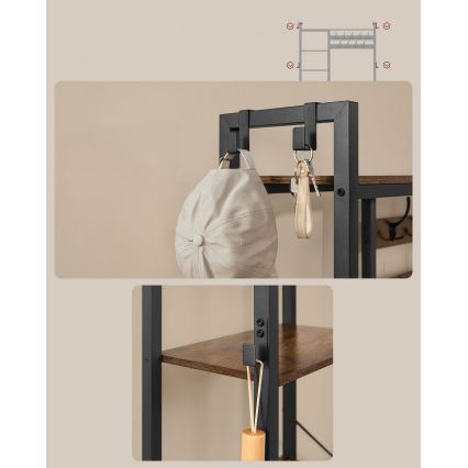 Garderobenständer NAVOR, braun/schwarz