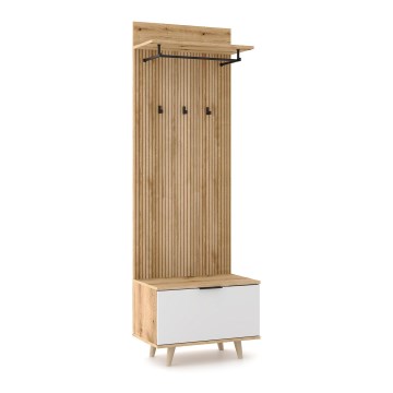 Garderobenwand KLEO braun/weiß