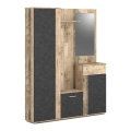 Garderobenwand mit Spiegel NOLAN, braun/graphit