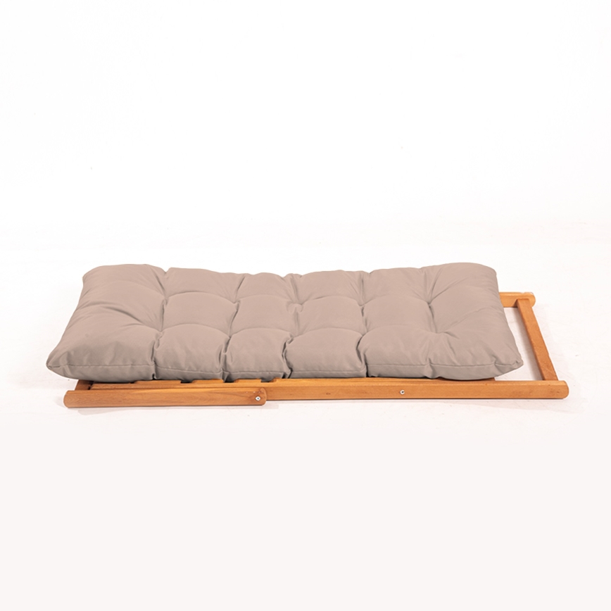 Garten-Liegestuhl beige/Buche