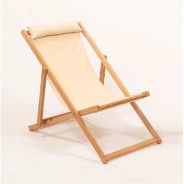 Garten-Liegestuhl beige/Hainbuche