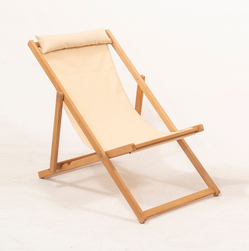 Garten-Liegestuhl beige/Hainbuche