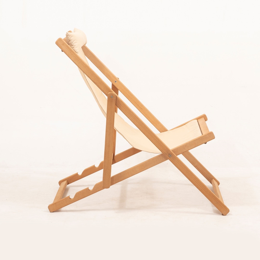 Garten-Liegestuhl beige/Hainbuche
