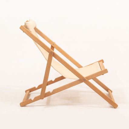 Garten-Liegestuhl beige/Hainbuche