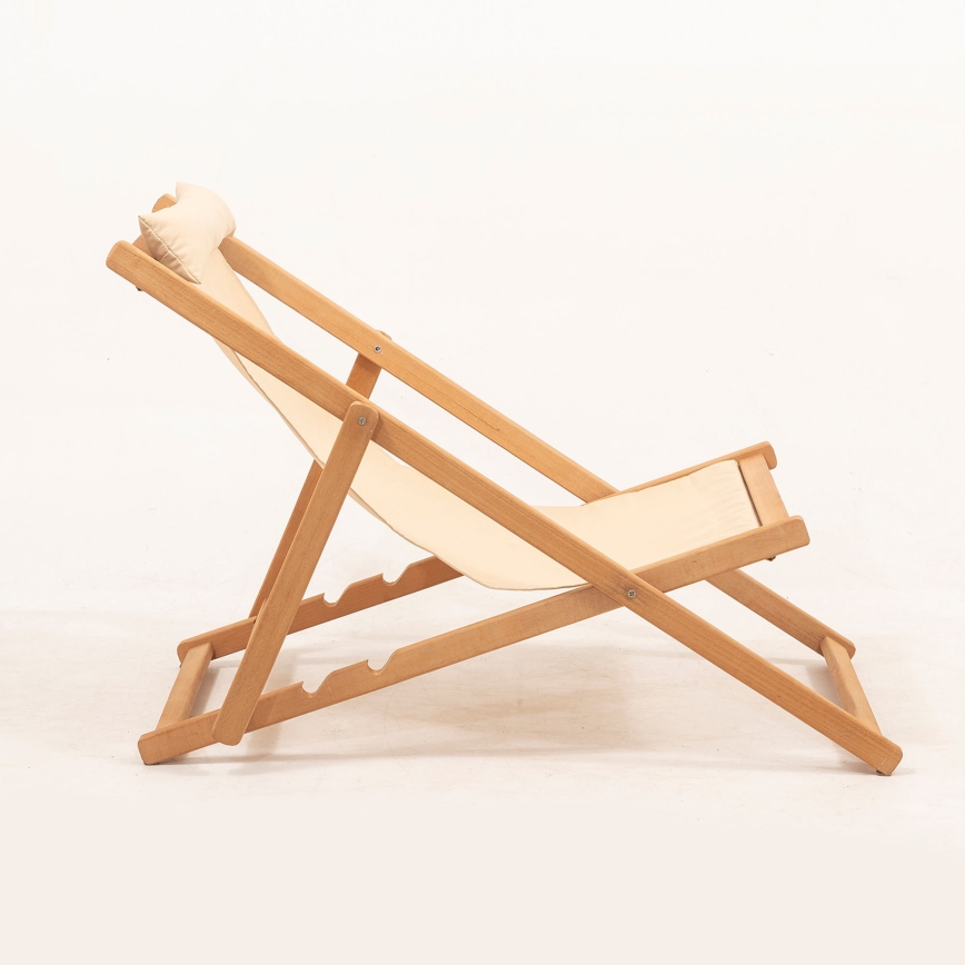 Garten-Liegestuhl beige/Hainbuche