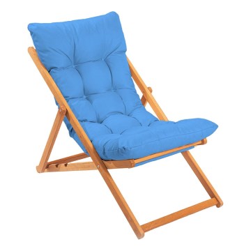 Garten-Liegestuhl blau/Buche