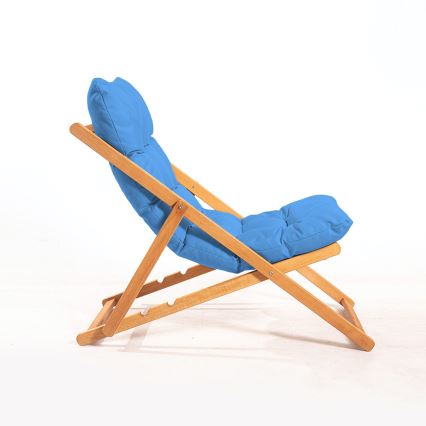 Garten-Liegestuhl blau/Buche