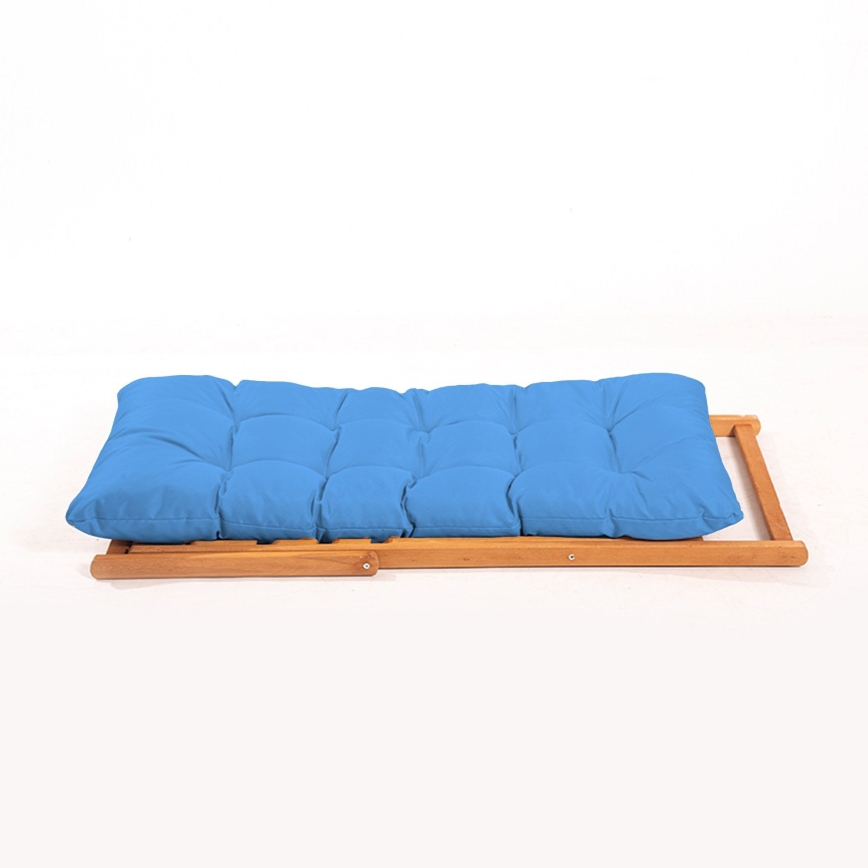 Garten-Liegestuhl blau/Buche