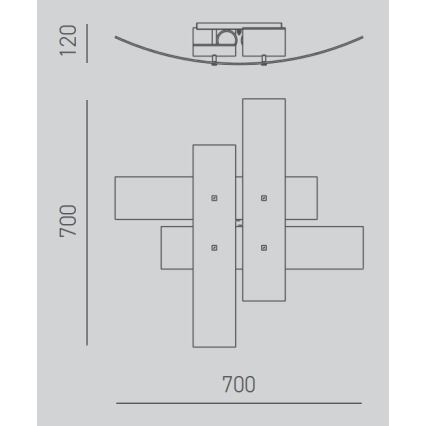 Gea Luce LARA P M arg - Deckenleuchte LARA 2xE27/70W/230V 70 cm silbern