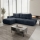 Gepolsterte Eckcouch ALMADA mit Schlaffunktion und Stauraum, L‑Form, links, blau