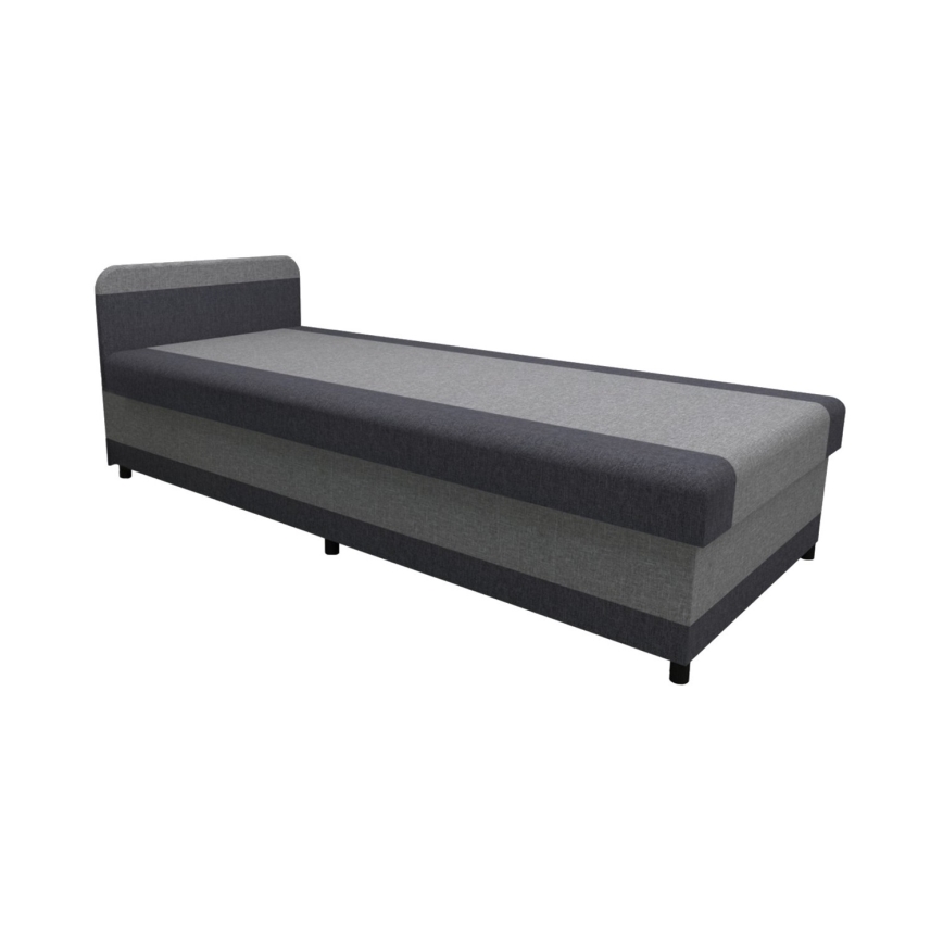 Gepolsterte Liege mit Stauraum TALI 80x202 Grau/Anthrazit