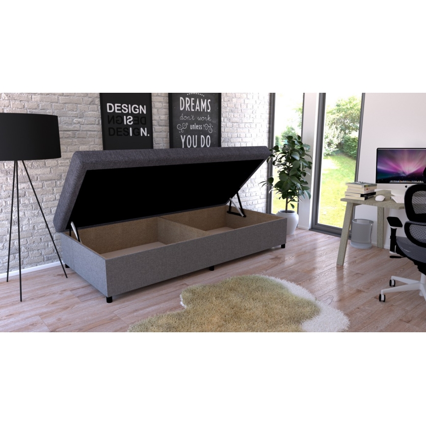 Gepolsterte Schlafcouch mit Stauraum CORY 80x200 Grau