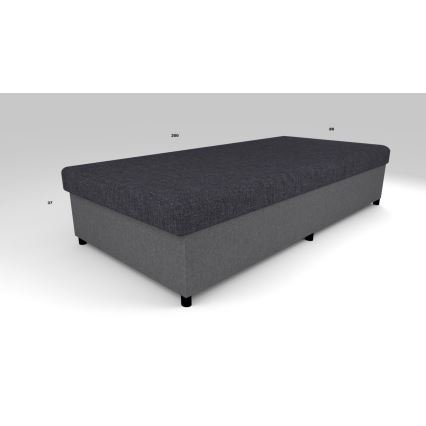 Gepolsterte Schlafcouch mit Stauraum CORY 80x200 Grau