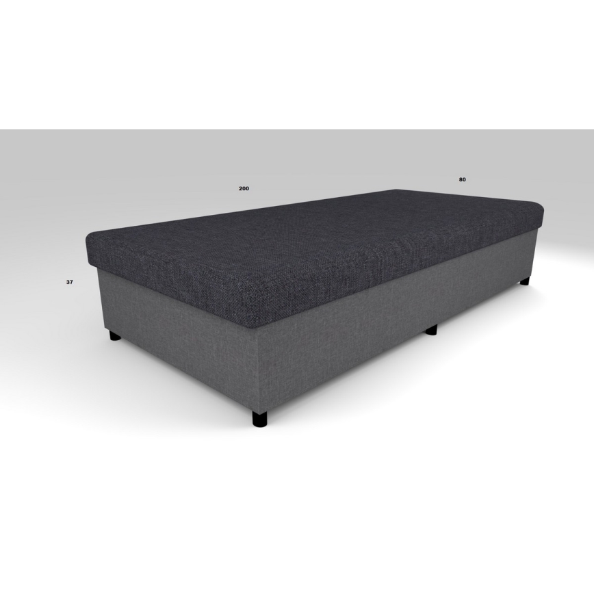 Gepolsterte Schlafcouch mit Stauraum CORY 80x200 Grau