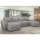 Gepolsterte, universell einsetzbare U-Sitzgarnitur mit Schlaffunktion NEWPORT, grau