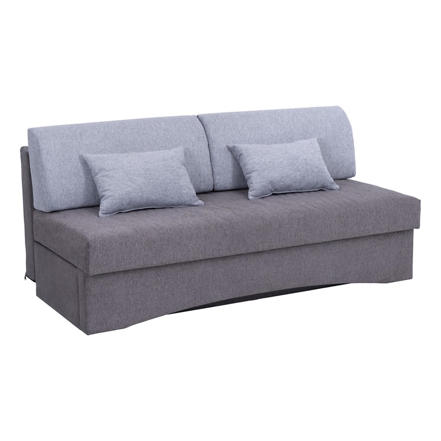 Gepolstertes, ausklappbares Dreisitzer-Sofa ohne Armlehnen PAUL in Grau, ideal für den täglichen Gebrauch als Schlafgelegenheit
