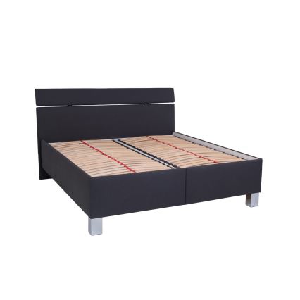 Gepolstertes Bett ALIS 180x200 cm mit Matratze und Stauraum, Anthrazit