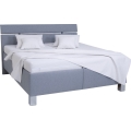 Gepolstertes Bett ALIS 180x200 cm mit Matratze und Stauraum, hellgrau